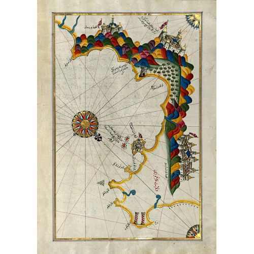 Piri Reis Calabrian Sahili Haritası Catanzaro Ve Squillace Arası Posteri