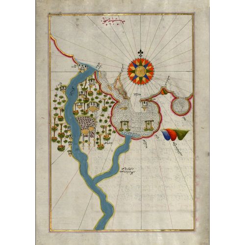 Piri Reis Mısır Sahili Dimyat Şehri Haritası Posteri