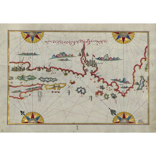 Piri Reis Sibenik Zadar Arası Kıyı Şeridi Ve Adalar Haritası Posteri