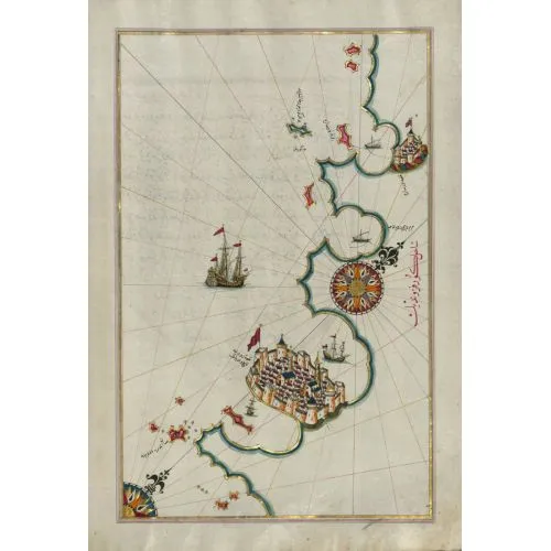 Piri Reis Kuzey Rovinj Sahil Şeridi Haritası Posteri Piri Reisin Kuzey Rovinj Sahil Şeridi Haritası Posteri, detaylı bir