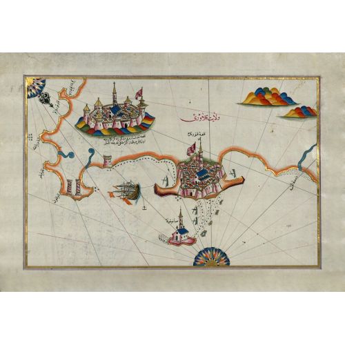 Piri Reis Calabria Doğu Sahili Crotone Ve Catanzaro Şehirleri Haritası Posteri