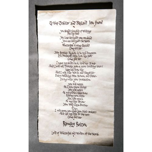 Game Of Thrones Ramsay's Letter To John Snow Game Of Thrones Ramsay's Letter To John Snow