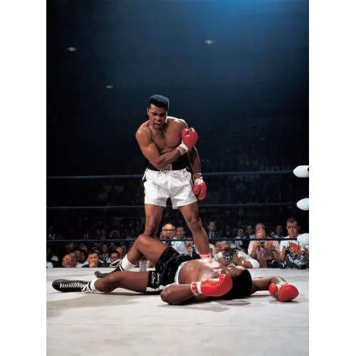 Muhammed Ali Fighting Poster The Muhammed Ali Fighting Poster features a high-resolution image of the legendary boxer in action.