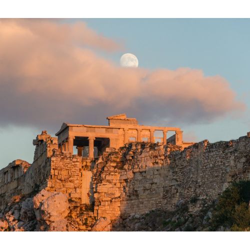 Erechtheion Akropolis Atina Akşam Ayı Posteri