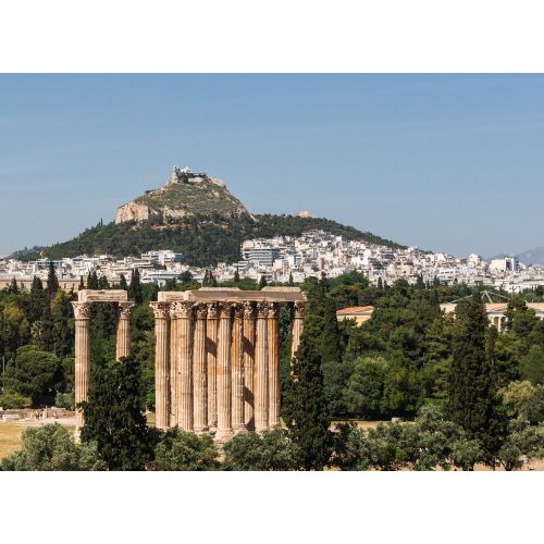 Olimpiya-Zeus Tapınağı'ndan Lycabettus'a Atina Yunanistan Posteri
