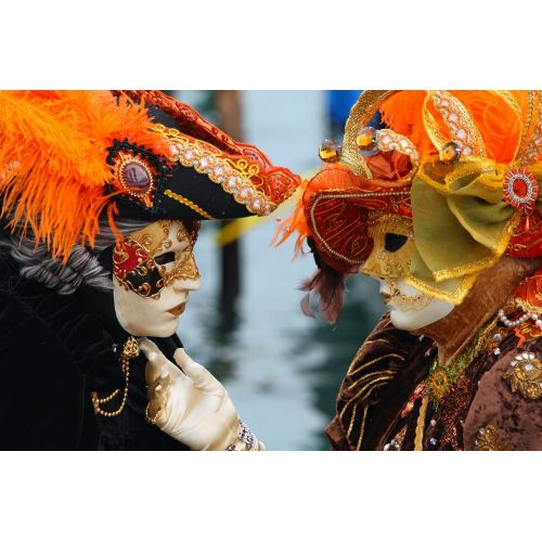Venice Carnival Masked Lovers Poster