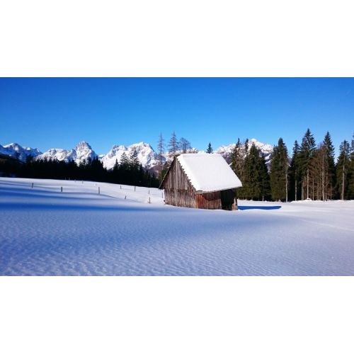 Snowy Mountain House Landscape Poster Snowy Mountain House Landscape Poster