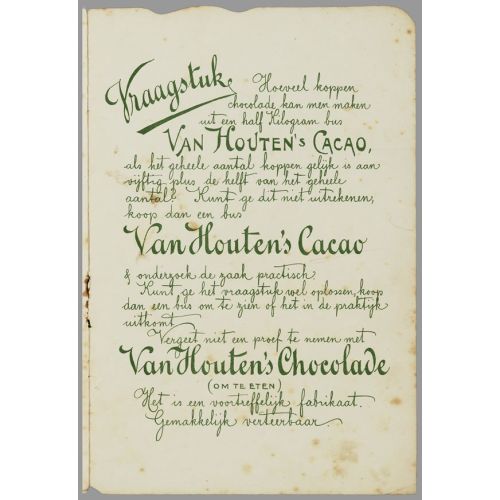 Van Houten's Cacao Handwriting Vintage Poster