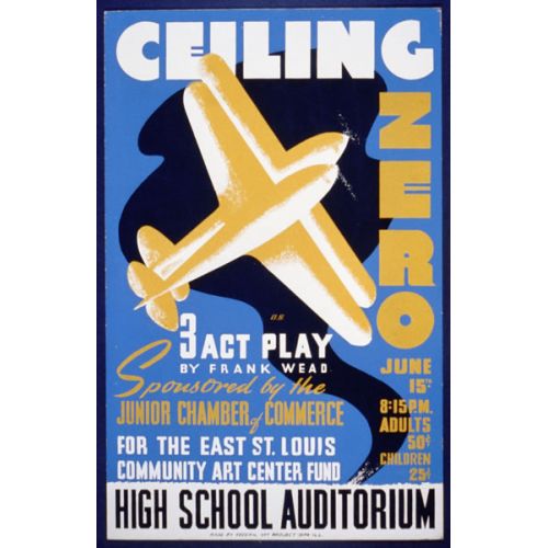 Ceiling Zero High School Auditorium Vintage Poster