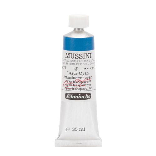 Schmincke Mussini Translucent Cyan 477 Oil Paint 35 Ml Schmincke Mussini Translucent Cyan 477 Oil Paint 35 Ml