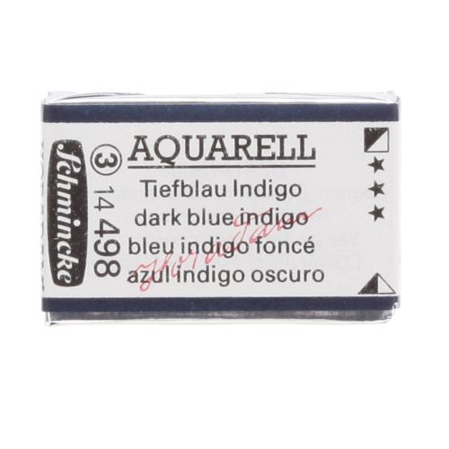 Schmincke H Aquarell 1/1 Tab Dark Blue Indigo 498 Suluboya