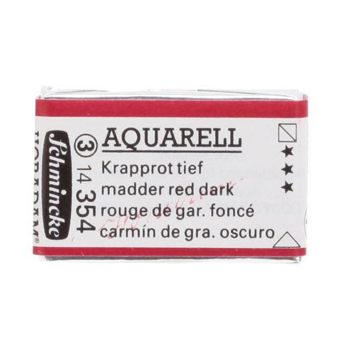 Schmincke H Aquarell 1/1 Tab Madder Red Dark 354 Suluboya