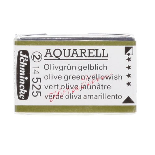 Schmincke H Aquarell 1/1 Tab Olive Green Yellowish 525 Watercolor Schmincke H Aquarell 1/1 Tab Olive Green Yellowish 525 Watercolor