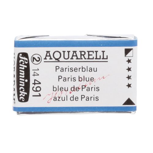 Schmincke H Aquarell 1/1 Tab Paris Blue 491 Watercolor Schmincke H Aquarell 1/1 Tab Paris Blue 491 Watercolor