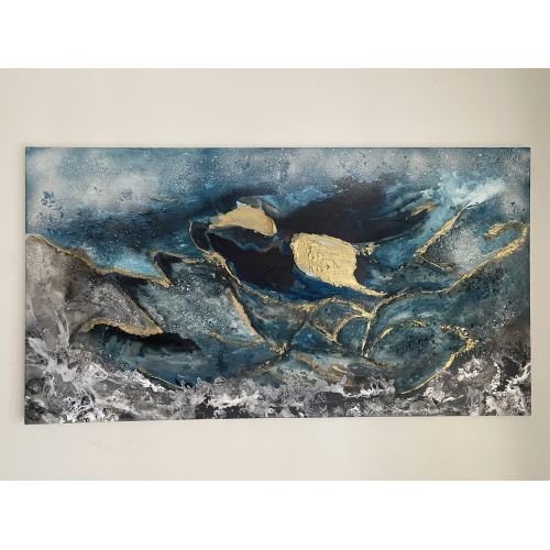 Umut, Sevinc Musellimoglu Emre Karma Teknik Umut, Sevinc Musellimoglu Emre “Elpis”in detayları ➰ 70x130 cm tuval üzerine akrilik ve karışık teknik Elpis, umut