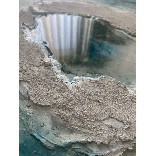 Bir Damla İçinde Okyanus, Sevinç Musellimoglu Emre Akrilik Bir Damla İçinde Okyanus, Sevinç Musellimoglu Emre Kanvas tuval üzerine akrilik , resin, karışık medya 50x50cm