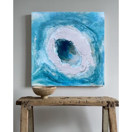 Bir Damla İçinde Okyanus, Sevinç Musellimoglu Emre Akrilik Bir Damla İçinde Okyanus, Sevinç Musellimoglu Emre Kanvas tuval üzerine akrilik , resin, karışık medya 50x50cm
