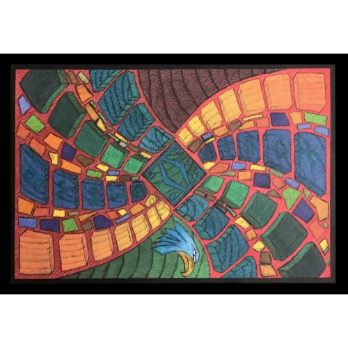 Selçuklu Kilim, Oğuzhan Oğuz Tuval üzerine Yağlı Boya çalışması /  60x90 x 2 cm şasi   Yağlıboya Tablo Orijinal