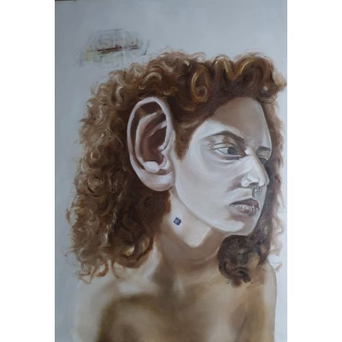 İçsel Yankılar, Elif Özkan Çerçevesiz, 70x100 cm, Tuval Üzeri Karışık Teknik, 2024  Karma Teknik Orijinal Tablo