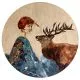 Geyik Masali, Merve Ozbek Oil Paint Geyik Masali, Merve Ozbek A figure that meets eye to eye with a deer turns into the meaning of eternity, immortality, the state