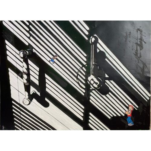No:2, Sofiya Ahadova Boyut 43x32 Çalışma kağıt üzerinde baskı halindedir baskı üzerine akrilik boya ile mudahele