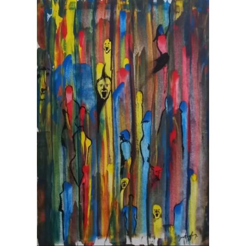 Çığlık, Murat Tayfun Başaran Akrilik Çığlık, Murat Tayfun Başaran Eserim, 50 x 70 cm ebatında tuval üzerine akrilik teknik ile yapılmıştır. Günlük
