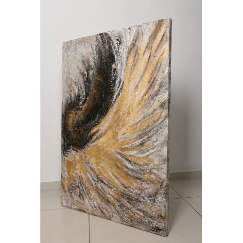 Kanatlar, YevhenIIa Potapova TUVAL, AKRİLİK BOYA, ALTIN YAPRAKLI, EN MODERN MULTİKATLI TEKNİK, DOKULU, ÇERÇEVESİZ