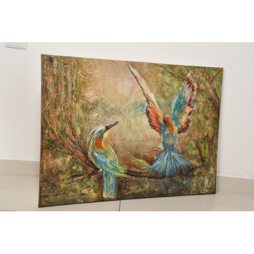 Cennet Kuşları, YevhenIIa Potapova TUVAL, AKRİLİK BOYA, EN MODERN MULTİKATLI TEKNİK, DOKULU, ÇERÇEVESİZ