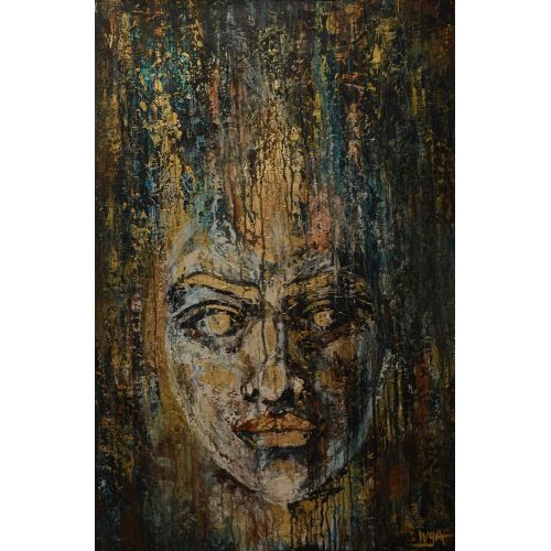 Eski Tanrı, YevhenIIa Potapova TUVAL, AKRİLİK BOYA, ALTIN YAPRAKLI, EN MODERN MULTİKATLI TEKNİK, DOKULU, ÇERÇEVESİZ