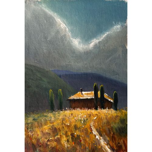 Tuscany House, Dutkin Sent as a roll. Oil painting on canvas Oil Paint Paintings