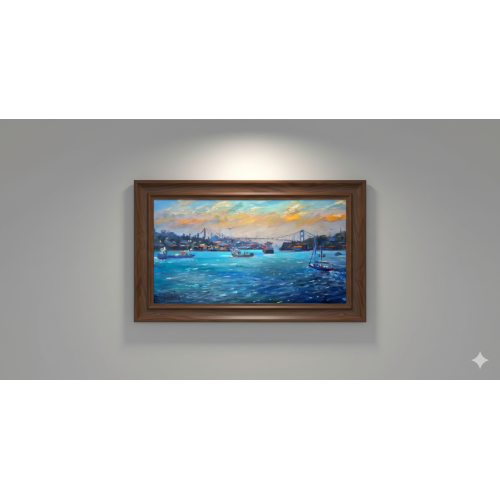Bosphorus, Aytaç Dutkin Oil painting on MDF - unframed Oil Paint Paintings