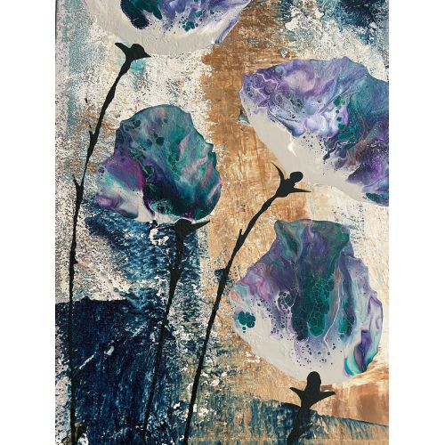 Çiçek Bahçesi 2, Tugba Kuvvetli Yurtsever 40*60 cm  2024  tüab  Çerçevesiz Akrilik Orijinal Tablo