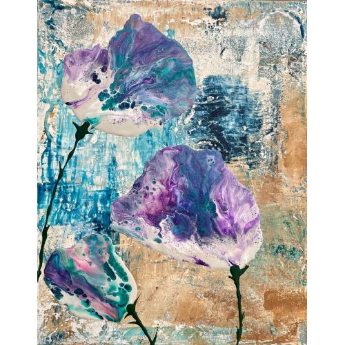 Çiçek Bahçesi 3, Tugba Kuvvetli Yurtsever 40*50 cm  Tüab  2024  çerçevesiz Akrilik Orijinal Tablo
