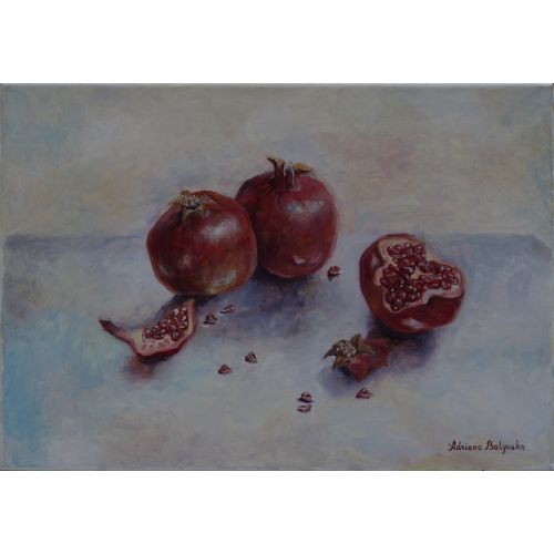 Three Pomegranates On The Table, Adriana Balynska Three Pomegranates On The Table, Adriana Balynska