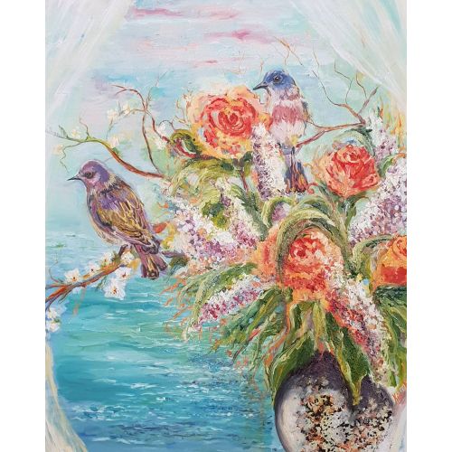 Flowers And Bird, Kubra Aydemir Flowers And Bird, Kubra Aydemir