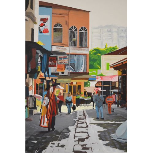 Cenneti Gördüm, Salih Sahil Eser 120x80 cm ebatındadır. Tuval üzerine  akrilik boyama tekniğiyle işlenmiştir. Işık