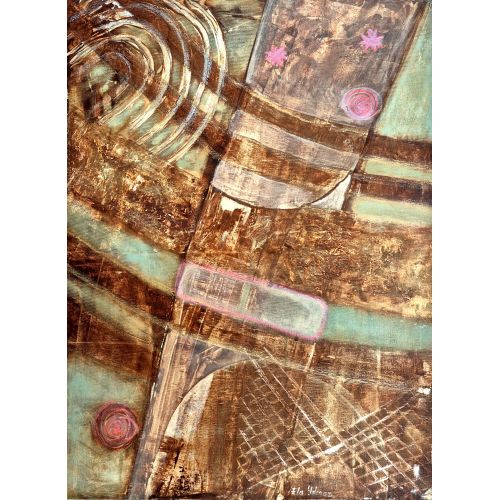 Inspired by Rhodes 1, Ela Yılmaz Acrylic Inspired by Rhodes 1, Ela Yılmaz Streched canvas, acrylic and soft pastel mixed media, no decorative frame, ready to hang, 2025