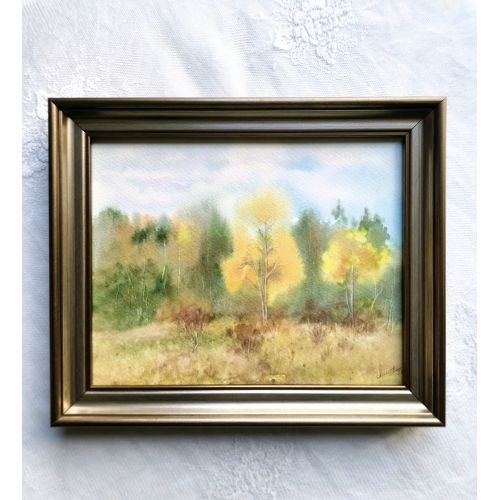 Autumn Colors in the Misty Valley, Derya Dere Watercolor Autumn Colors in the Misty Valley, Derya Dere Bring the warm, soothing rustic charm of fall into your space with