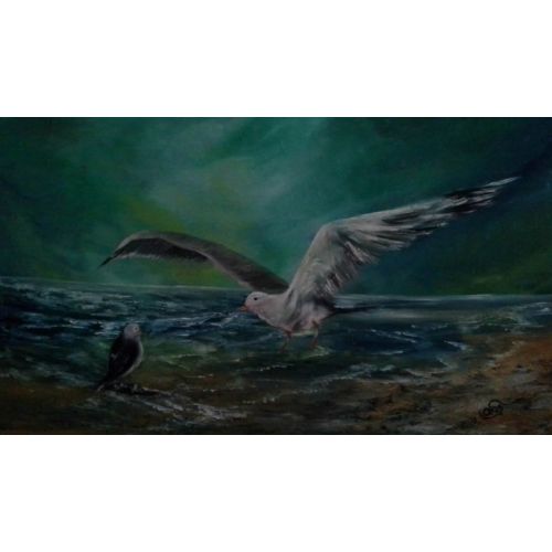 Martılar, Ahmet Kamil Akış Martılar - Yağlı Boya Tablo50x70 cm Ahmet Kamil Akış Yağlıboya Tablo Orijinal Tablo