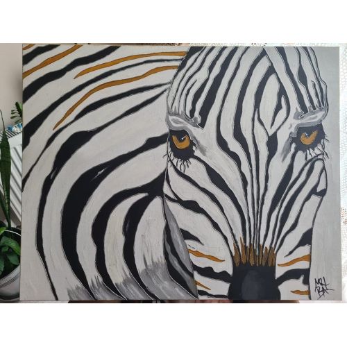 Zebra M, Mert Bay Tuval üzerine yağlı boya tekniği ile yapılmış çalışmadır. Yağlıboya Tablo Orijinal Tablo