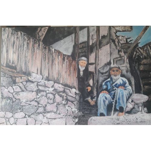 Dedeler, Salih Zeki Dervişoğlu Dedeler Yağlıboya Tablo Orijinal Tablo