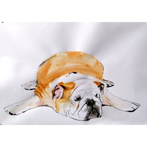 Bulldog, Soso Kumsiashvili bulldog Acrylic Paintings