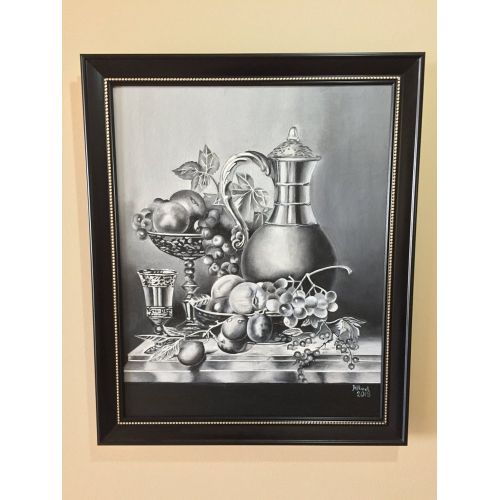 Nostaljik Meyveler, Hikmet İskenderoğlu Yağlı boya tekniğiyle yapılmıştır. 40X60 natürmort tablo. Orijinal Tablo