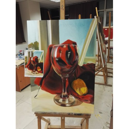 Günah, Hüseyin Özdemir Tuval üstüne yağlıboya boyut : 70x100 cm çalışma süreci 90 gün. Yağlıboya Tablo Orijinal