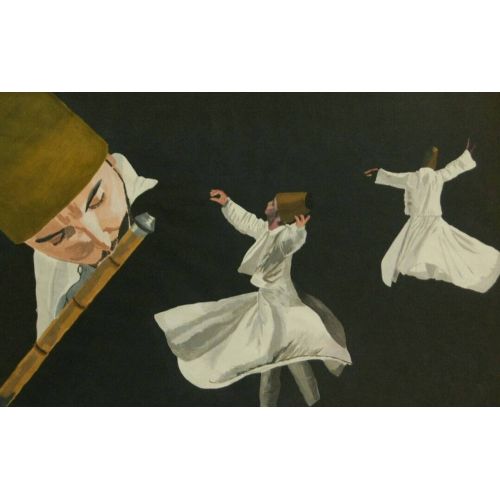 Aşk İle Semah, Reyhan Garip Akrilik Aşk İle Semah, Reyhan Garip Guaj Boya, resim çerçevelidir, mat cam (Verilen ölçüler, çerçevesizdir) 2016 Akrilik