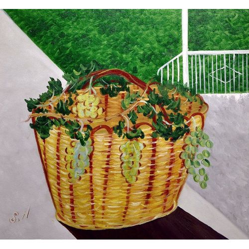 Üzüm Sepeti 1, Sebreli Nebiyev tuval, yağlı boya.50x60 Yağlıboya Tablo Orijinal Tablo