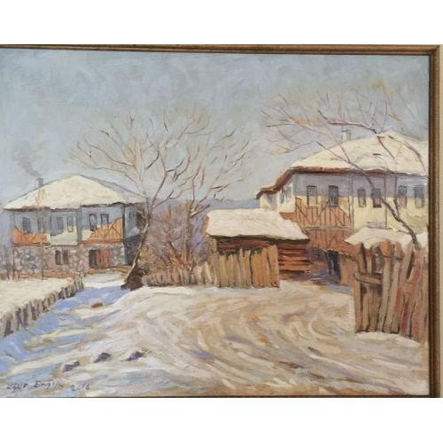 Village Winter Landscape, Ugur Engin Village Winter Landscape, Ugur Engin