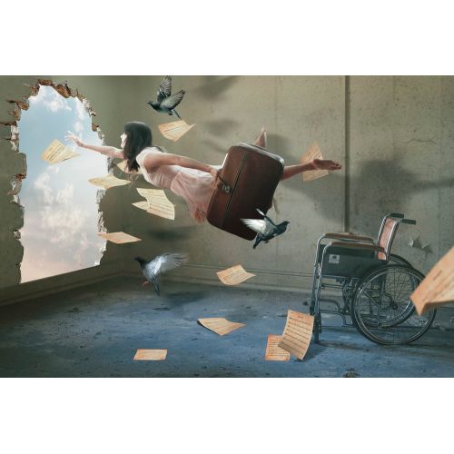 Yalnız Da Ayağa Kalkabilirim, Onur Aron KANVAS 70X100 SURREAL HAZIRLANMA YILI 2018 İllüstrasyon Orijinal Tablo