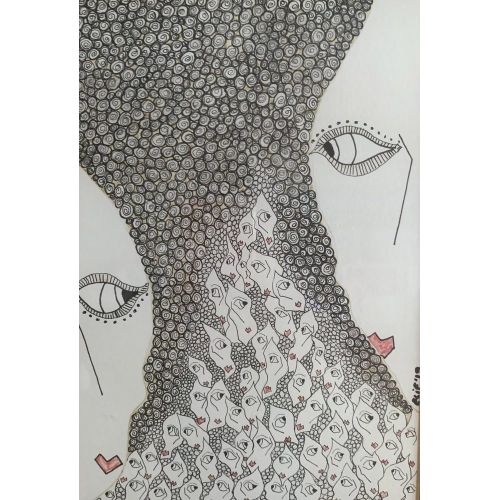 Yüz Yüze 1, Elif Kemahlioglu Yüz yüze bakacağız sonuç olarak değil mi?! Kalın suluboya kağıdı üzerine ispirtolu