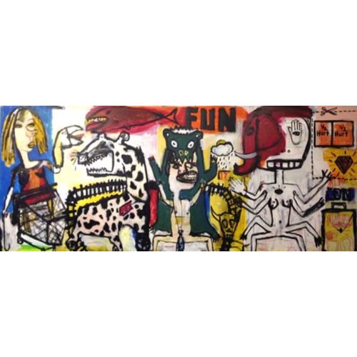Eğlence - Yağlıboya Tablo, Ümit Kara Eğlence - Yağlıboya tablo 100x240 cm Yağlı Boya Tuval Ümit Kara Yağlıboya Tablo